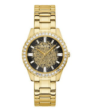 Guess Night Life Diamonds Black Dial Gold Steel Strap Watch for Women - GW0405L2 Buy Now By Guess