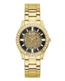 Guess Night Life Diamonds Black Dial Gold Steel Strap Watch for Women - GW0405L2 Buy Now By Guess