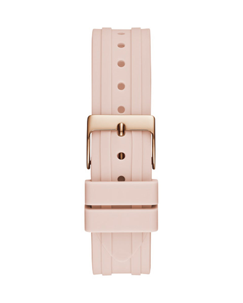 Guess Heiress Diamonds Rose Gold Dial Pink Rubber Strap Watch for Women - GW0407L3 Buy Now By Guess