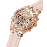 Guess Heiress Diamonds Rose Gold Dial Pink Rubber Strap Watch for Women - GW0407L3 Buy Now By Guess