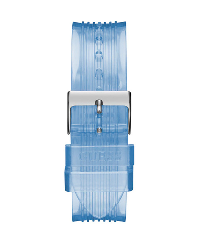 Guess Athena Active Life Clear White Dial Blue Rubber Strap Watch for Women - GW0409L1 Buy Now By Guess