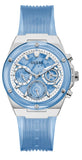Guess Athena Active Life Clear White Dial Blue Rubber Strap Watch for Women - GW0409L1 Buy Now By Guess