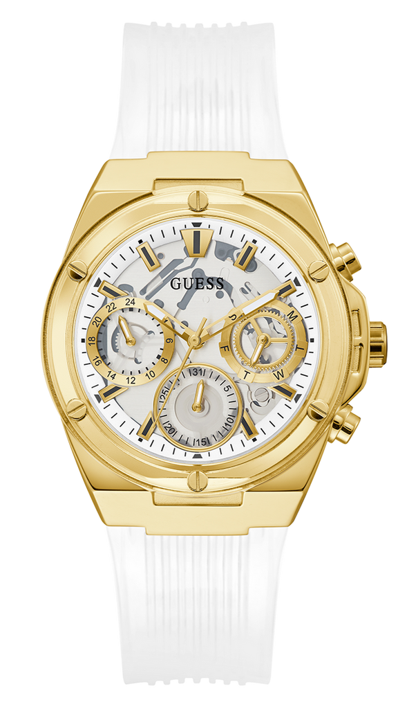 Guess Athena White Dial White Rubber Strap Watch for Women - GW0409L2 Buy Now By Guess