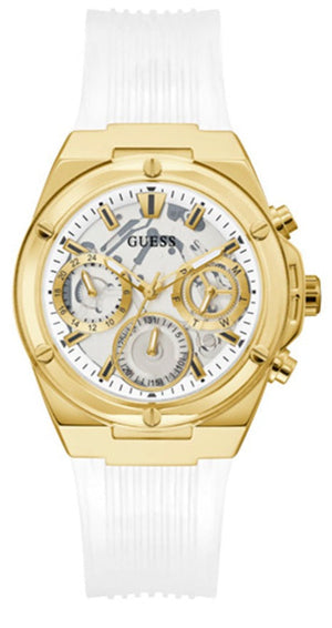 Guess Athena White Dial White Rubber Strap Watch for Women - GW0409L2 Buy Now By Guess