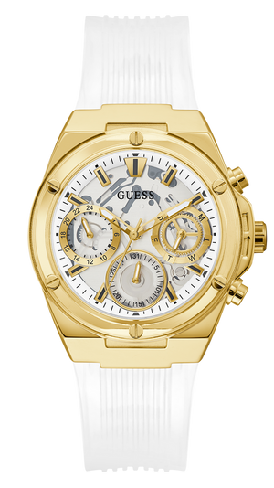 Guess Athena White Dial White Rubber Strap Watch for Women - GW0409L2 Buy Now By Guess