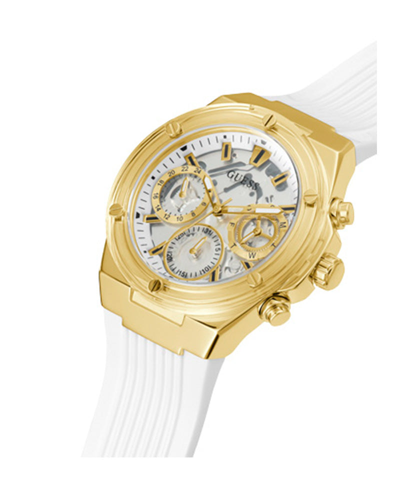 Guess Athena White Dial White Rubber Strap Watch for Women - GW0409L2 Buy Now By Guess