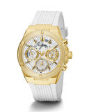 Guess Athena White Dial White Rubber Strap Watch for Women - GW0409L2 Buy Now By Guess