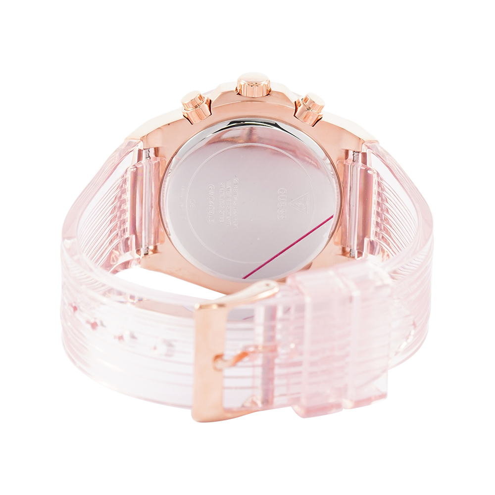 Guess Athena Rose Gold Dial Rose Gold Rubber Strap Watch for Women - GW0409L3 Buy Now By Guess