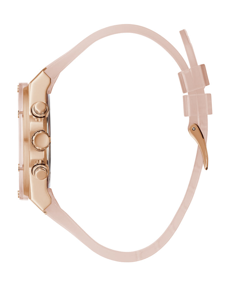 Guess Athena Rose Gold Dial Rose Gold Rubber Strap Watch for Women - GW0409L3 Buy Now By Guess