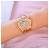Guess Athena Rose Gold Dial Rose Gold Rubber Strap Watch for Women - GW0409L3 Buy Now By Guess
