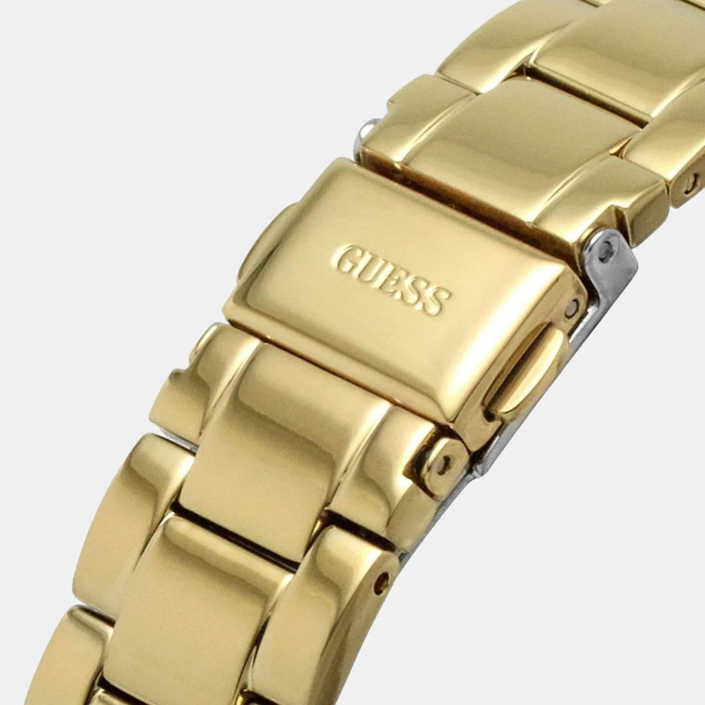 Guess Crown Jewel Diamonds White Dial Gold Steel Strap Watch for Women - GW0410L2 Buy Now By Guess