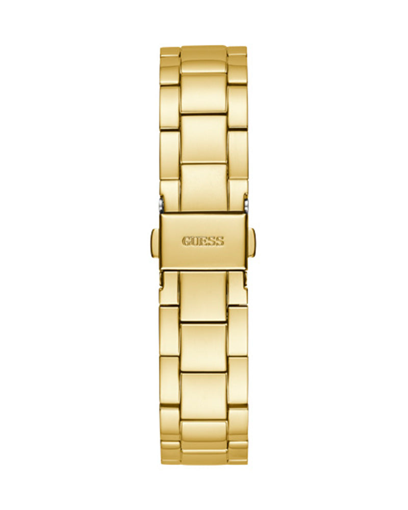 Guess Crown Jewel Diamonds White Dial Gold Steel Strap Watch for Women - GW0410L2 Buy Now By Guess