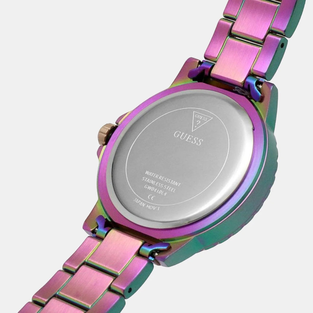Guess Crown Jewel Diamonds Purple Dial Purple Steel Strap Watch for Women - GW0410L4 Buy Now By Guess