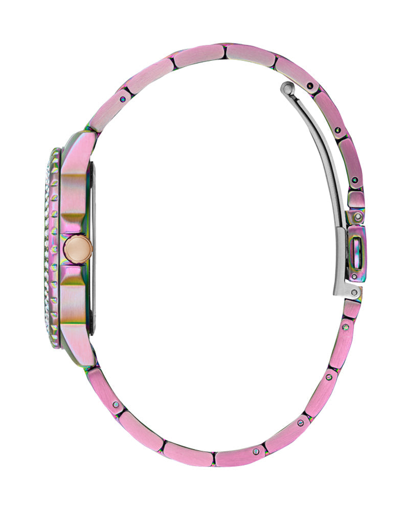 Guess Crown Jewel Diamonds Purple Dial Purple Steel Strap Watch for Women - GW0410L4 Buy Now By Guess