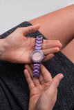 Guess Crown Jewel Diamonds Purple Dial Purple Steel Strap Watch for Women - GW0410L4 Buy Now By Guess