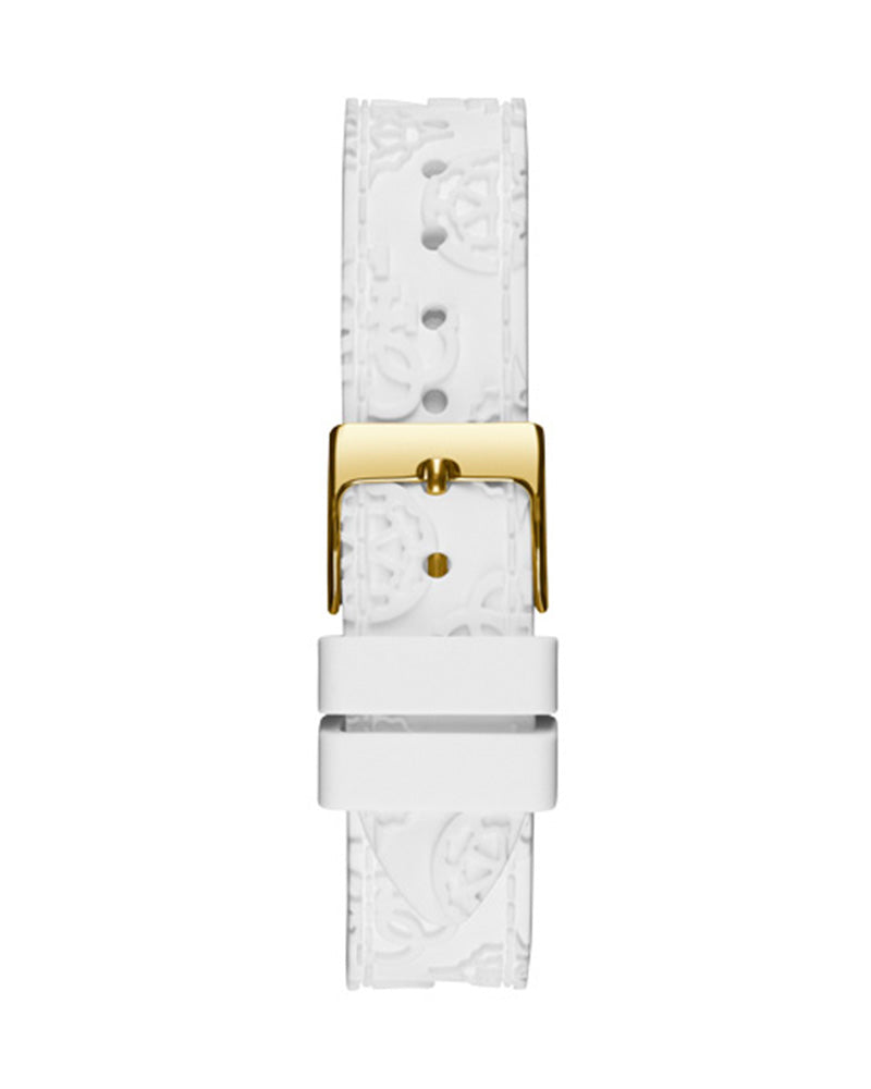 Guess Marina Multifunction White Dial White Rubber Strap Watch for Women - W1025L5 Buy Now By Guess