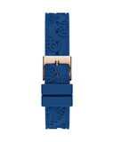Guess Crown Jewel Diamonds White Dial Blue Rubber Strap Watch for Women - GW0411L2 Buy Now By Guess