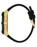 Guess Matrix Multifunction Gold Dial Black Rubber Strap Watch For Men - GW0423G2 Buy Now By Guess