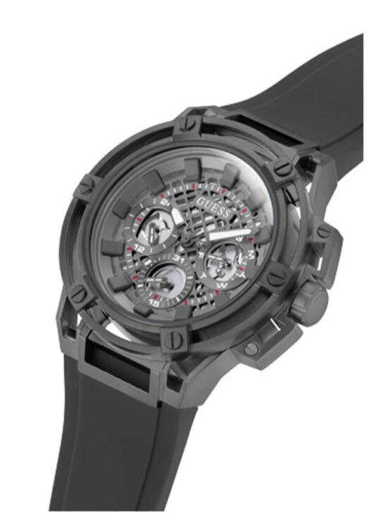 Guess Matrix Multifunction Grey Dial Grey Rubber Strap Watch for Men - GW0423G3 Buy Now By Guess