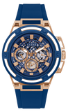Guess Matrix Multifunction Blue Dial Blue Rubber Strap Watch for Men - GW0423G4 Buy Now By Guess