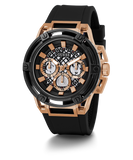 Guess Matrix Multifunction Black Dial Black Rubber Strap Watch For Men - GW0423G5 Buy Now By Guess