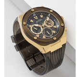 Guess Poseidon Chronograph Black Dial Black Silicone Strap Watch For Men - GW0425G1 Buy Now By Guess