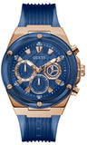 Guess Poseidon Chronograph Blue Dial Blue Silicone Strap Watch For Men - GW0425G3 Buy Now By Guess