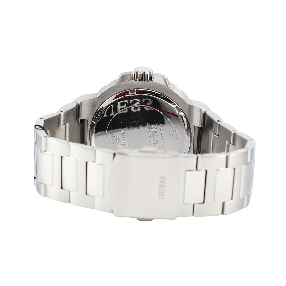 Guess Track Black Dial Silver Steel Strap Watch for Men - GW0426G1 Buy Now By Guess