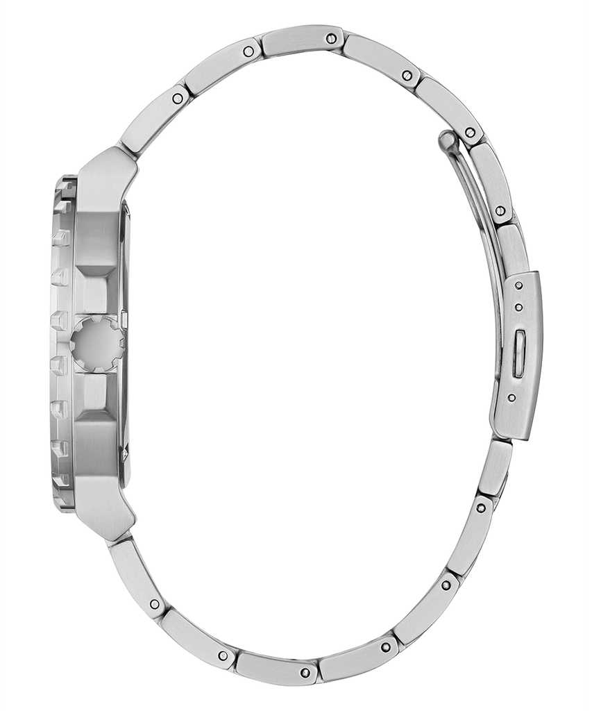 Guess Track Black Dial Silver Steel Strap Watch for Men - GW0426G1 Buy Now By Guess