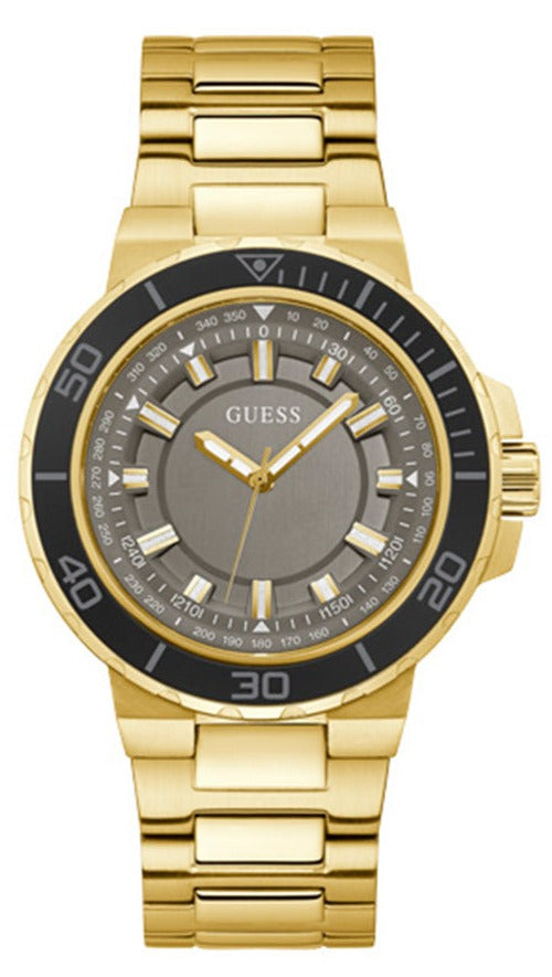Guess Track Grey Dial Gold Steel Strap Watch for Men - GW0426G2 Buy Now By Guess