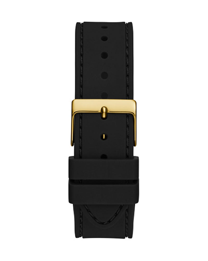 Guess Princess Crystals Gold Dial Black Silicone Strap Watch For Women - GW0439L2 Buy Now By Guess