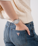 Guess Heiress Multifunction Diamonds Silver Dial Silver Steel Strap Watch for Women - GW0440L1 Buy Now By Guess