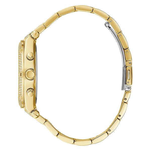 Guess Heiress Multifunction Diamonds Gold Dial Gold Steel Strap Watch for Women - GW0440L2 Buy Now By Guess