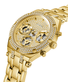 Guess Heiress Multifunction Diamonds Gold Dial Gold Steel Strap Watch for Women - GW0440L2 Buy Now By Guess