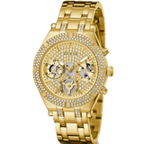 Guess Heiress Multifunction Diamonds Gold Dial Gold Steel Strap Watch for Women - GW0440L2 Buy Now By Guess