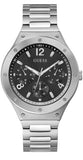 Guess Scope Black Dial Silver Steel Strap Watch for Men - GW0454G1 Buy Now By Guess