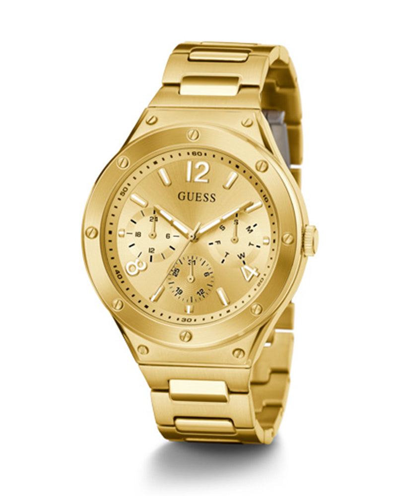 Guess Scope Gold Dial Gold Steel Strap Watch for Men - GW0454G2 Buy Now By Guess