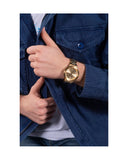 Guess Scope Gold Dial Gold Steel Strap Watch for Men - GW0454G2 Buy Now By Guess