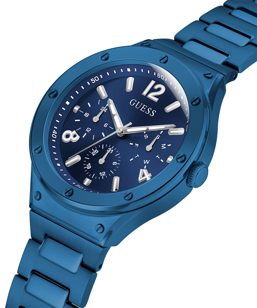 Guess Scope Multifunction Blue Dial Blue Steel Strap Watch for Men - GW0454G4 Buy Now By Guess
