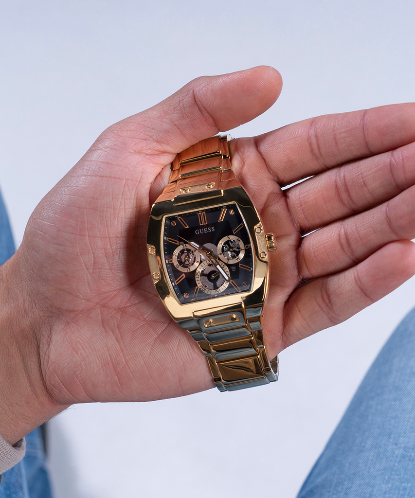 Guess Phoenix Multi Function Black Dial Gold Steel Strap Watch for Men - GW0456G1 Buy Now By Guess