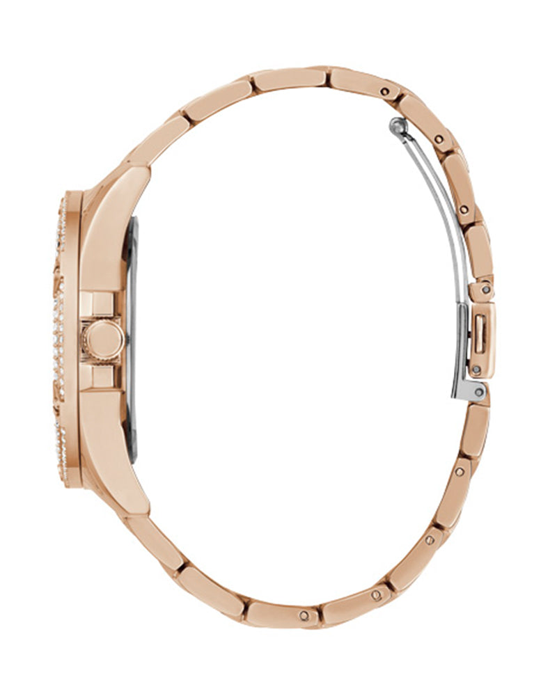 Guess Queen Multifunction Rose Gold Dial Rose Gold Steel Strap Watch For Women - GW0464L3 Buy Now By Guess