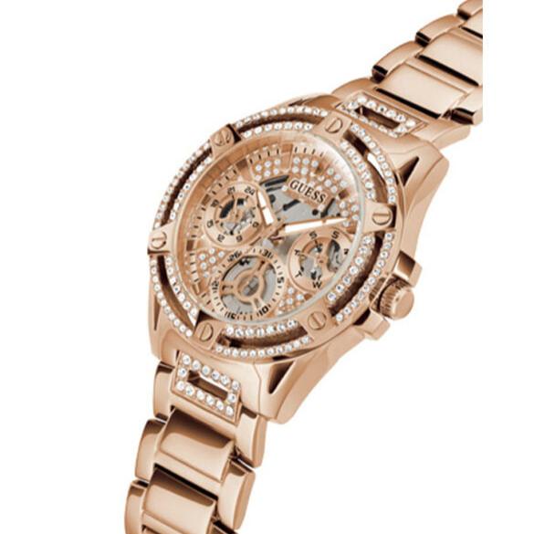 Guess Queen Multifunction Rose Gold Dial Rose Gold Steel Strap Watch For Women - GW0464L3 Buy Now By Guess