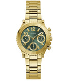 Guess Cosmo Chronograph Green Dial Gold Steel Strap Watch For Women - GW0465L5 Buy Now By Guess