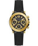 Guess Cosmic Multifunction Black Dial Black Silicone Strap Watch For Women - GW0466L1 Buy Now By Guess
