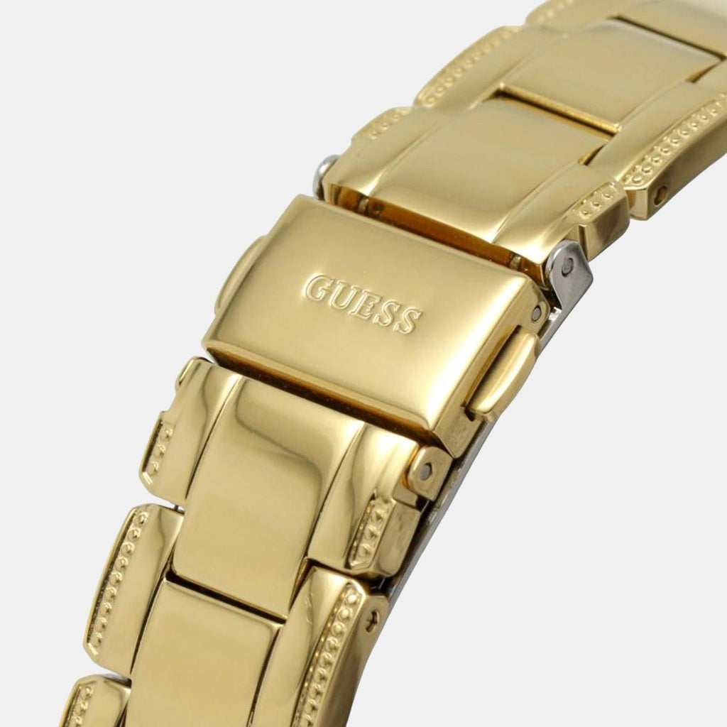 Guess Crystal Clear Analog Gold Dial Gold Steel Strap Watch for Women - GW0470L2 Buy Now By Guess
