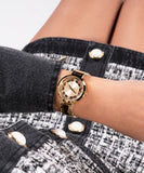 Guess Crystal Clear Analog Gold Dial Gold Steel Strap Watch for Women - GW0470L2 Buy Now By Guess