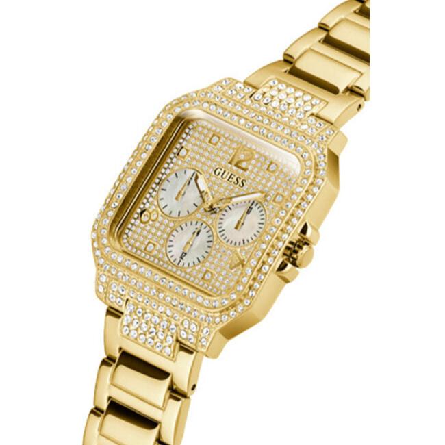 Guess Deco Quartz Crystals Gold Dial Gold Steel Strap Watch For Women - GW0472L2 Buy Now By Guess