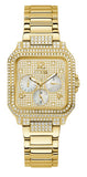 Guess Deco Quartz Crystals Gold Dial Gold Steel Strap Watch For Women - GW0472L2 Buy Now By Guess