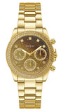 Guess Sol Chronograph Gold Dial Gold Steel Strap Watch For Women - GW0483L2 Buy Now By Guess