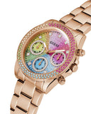 Guess Confetti Multifunction Multicolor Dial Rose Gold Steel Strap Watch For Women - GW0483L3 Buy Now By Guess
